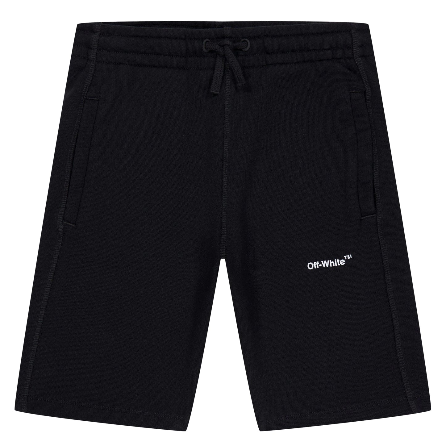 Black-White - Front - Off White Childrens-Kids Helvetica Sweat Shorts