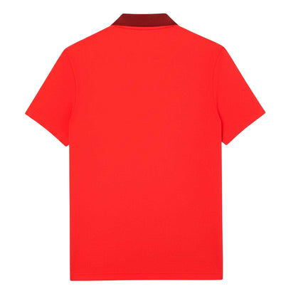 Red - Back - Lacoste Mens Novak Djokovic Regular Short-Sleeved Polo Shirt