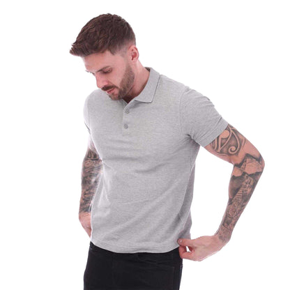 Grey Marl - Side - Farah Mens Polyester Blend Polo Shirt