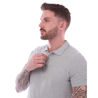 Grey Marl - Lifestyle - Farah Mens Polyester Blend Polo Shirt