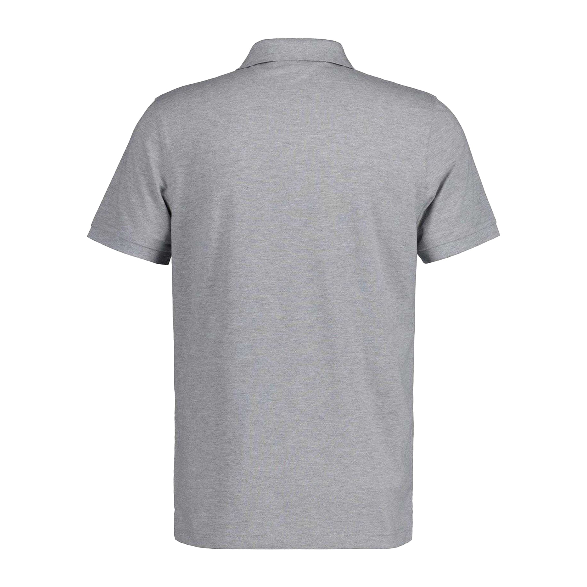 Grey - Back - Gant Mens Shield Short-Sleeved Polo Shirt