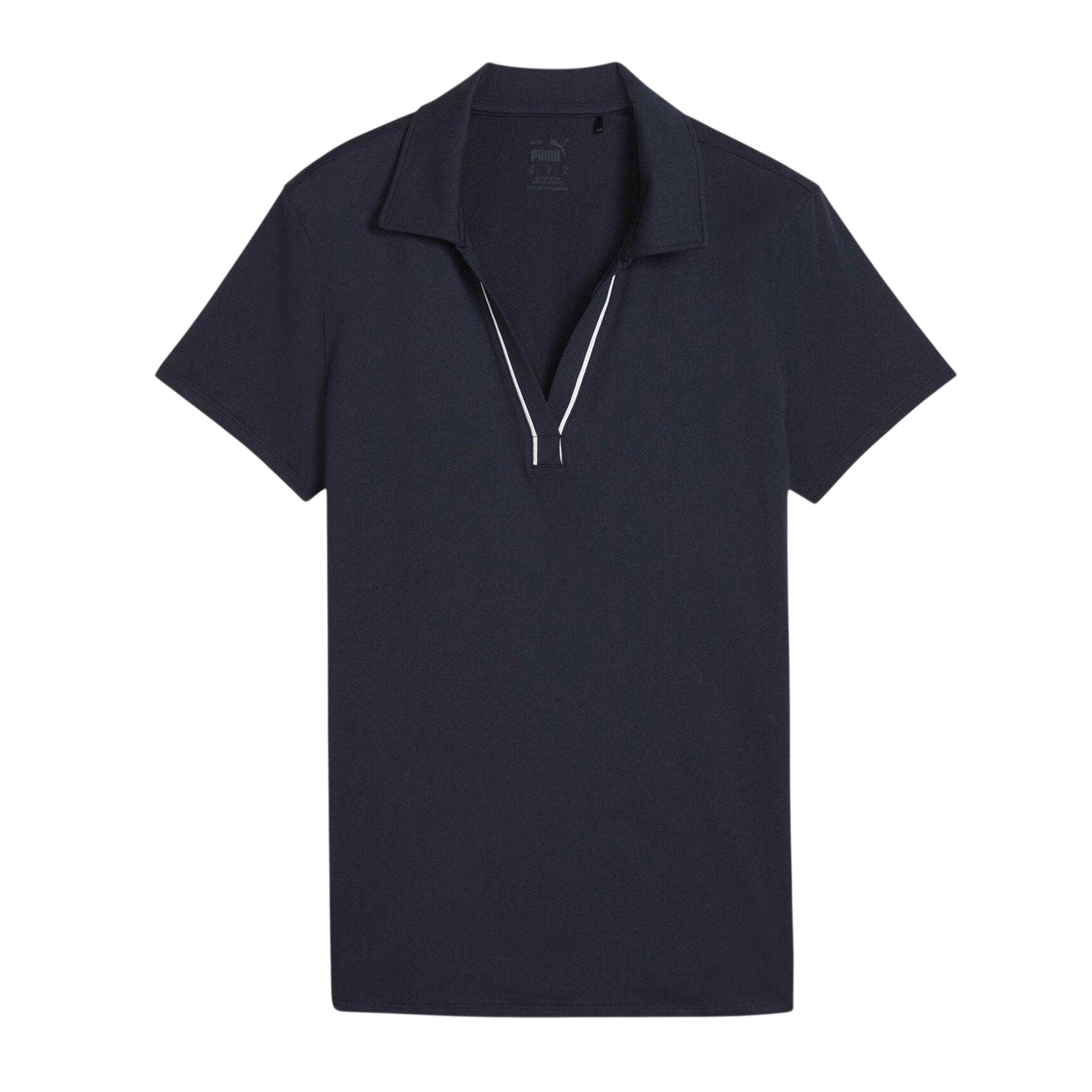Deep Navy - Front - Puma Womens-Ladies Cloudspun Piped Short-Sleeved Polo Shirt