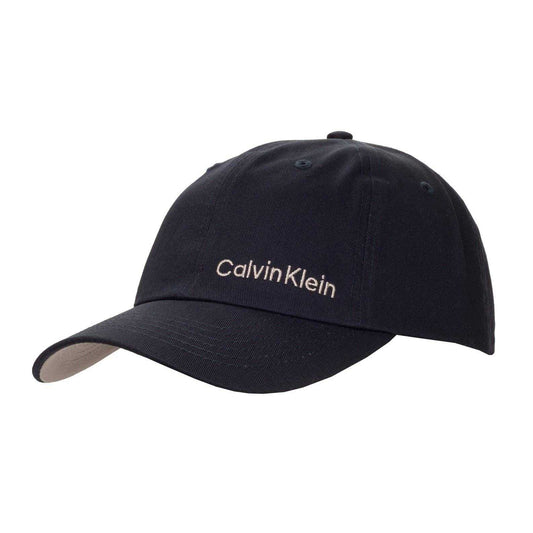 Navy - Front - Calvin Klein Mens Logo Curved Peak Golf Dad Hat