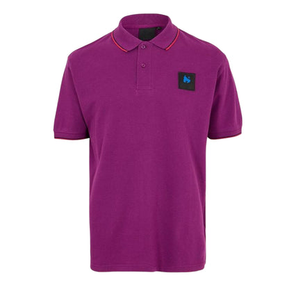 Plum - Front - Money Mens Patch Polo Shirt