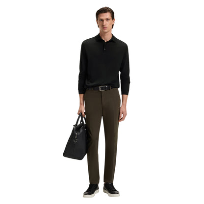 Black - Lifestyle - Boss Mens Lanciomne Long-Sleeved Polo Shirt