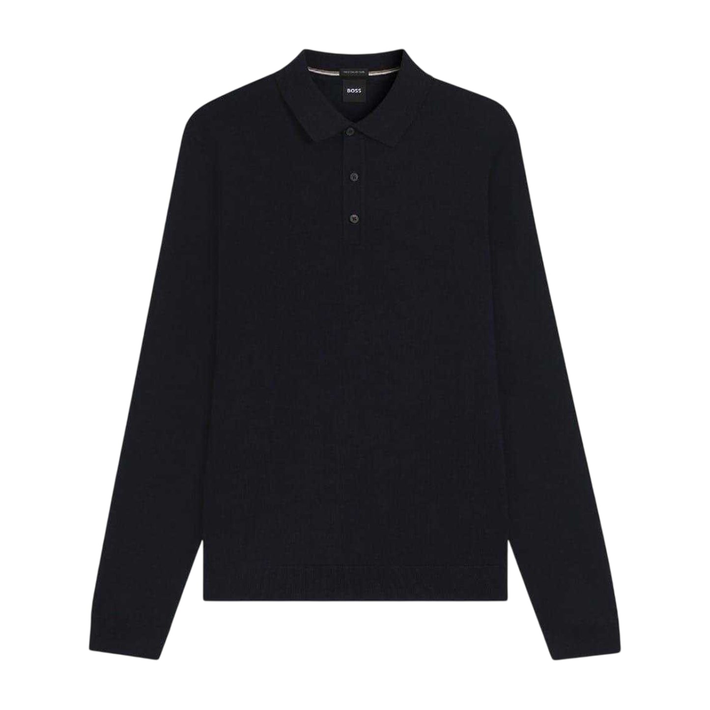 Dark Blue - Front - Boss Mens Lanciomne Long-Sleeved Polo Shirt