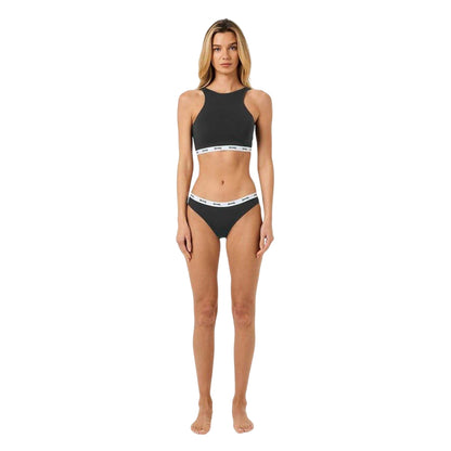 Black - Side - Lonsdale Womens-Ladies Cotton Sports Bra
