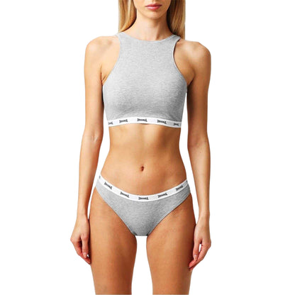 Grey Marl - Front - Lonsdale Womens-Ladies Cotton Sports Bra