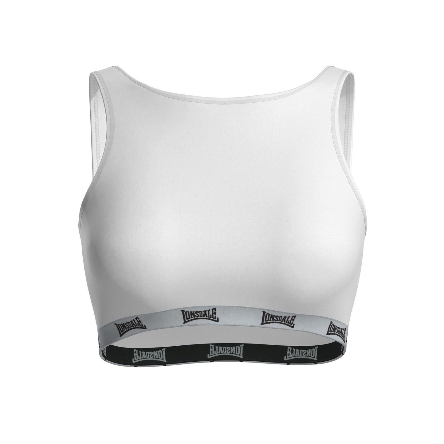 White-White - Front - Lonsdale Womens-Ladies Cotton Sports Bra