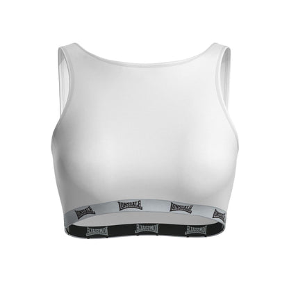 White-White - Front - Lonsdale Womens-Ladies Cotton Sports Bra