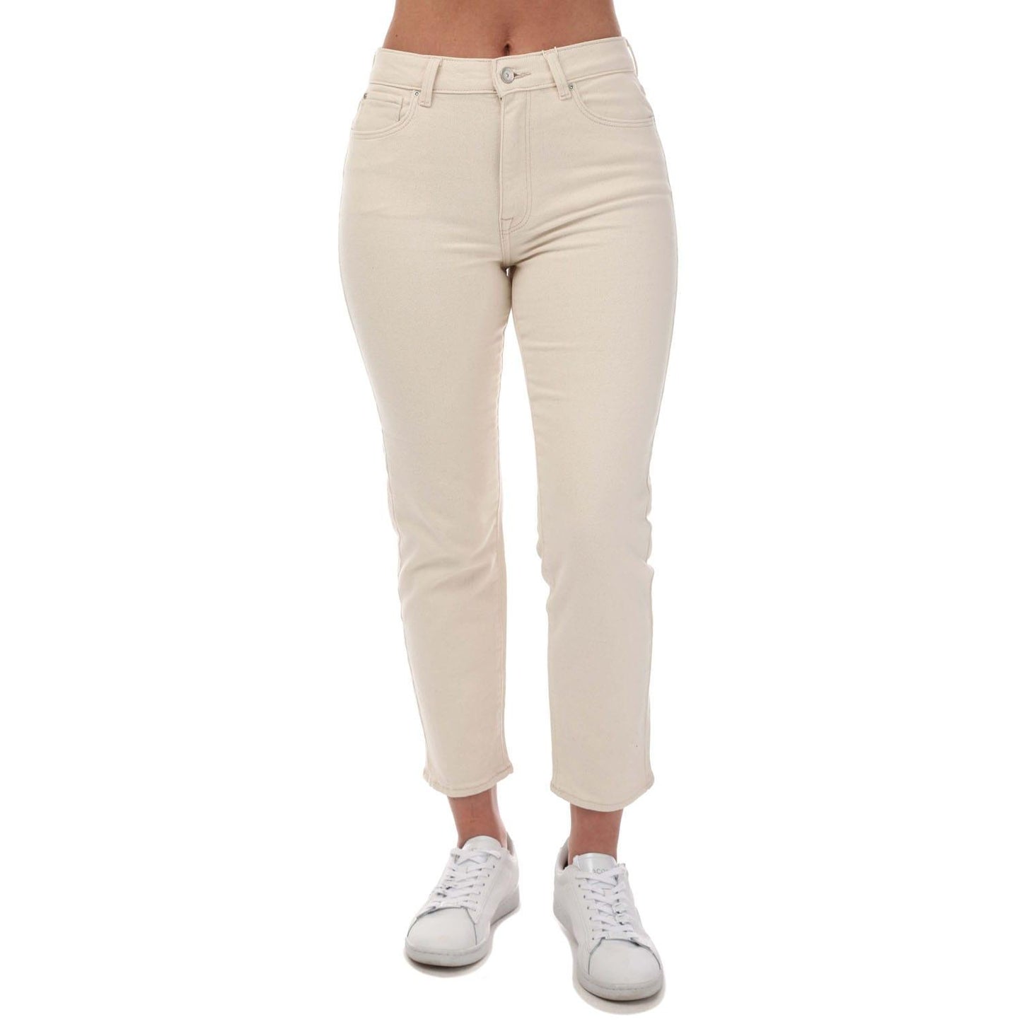 White - Front - Only Womens-Ladies Emily High Waist Straight Jeans