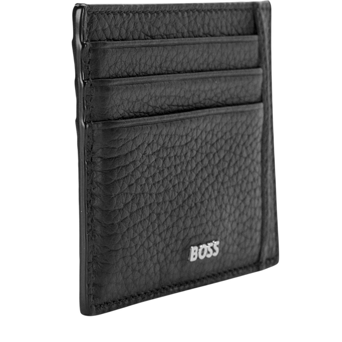 Black - Side - Boss Crosstown Leather Card Holder