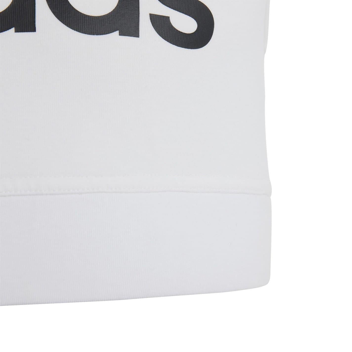White-Black - Pack Shot - Adidas Girls Linear Sports Bra