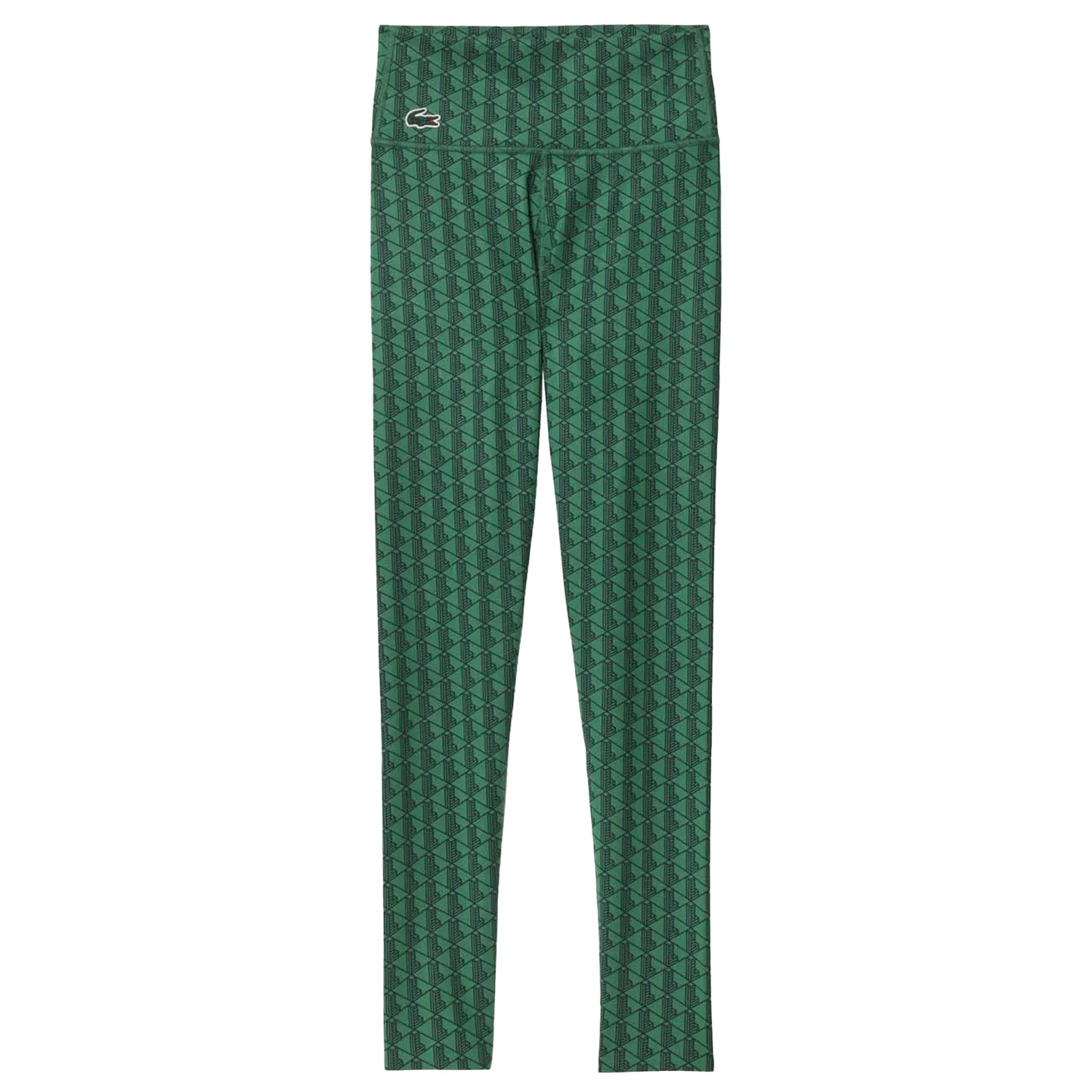 Green - Front - Lacoste Womens-Ladies Monogram Sport Leggings