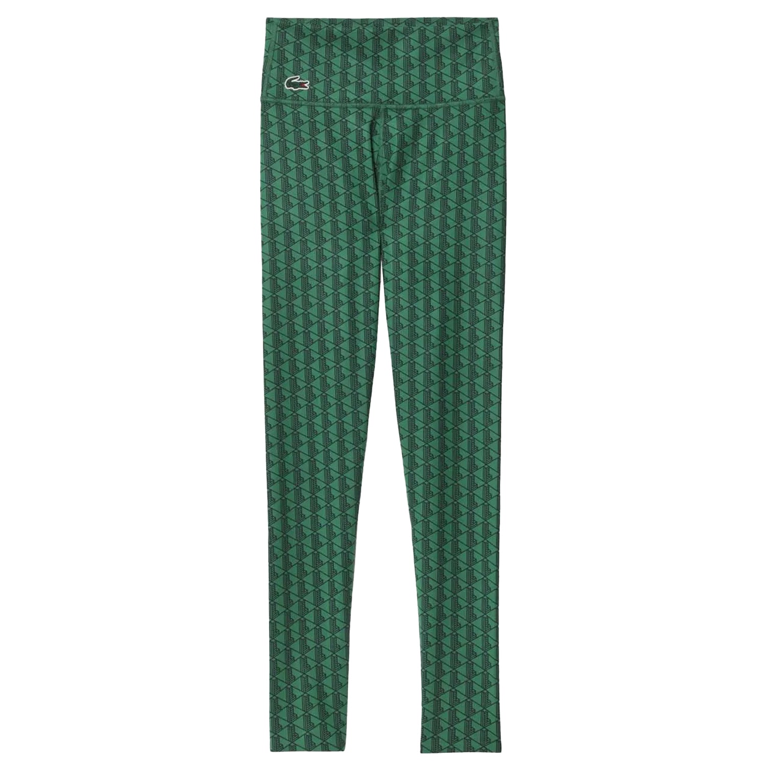 Green - Front - Lacoste Womens-Ladies Monogram Sport Leggings