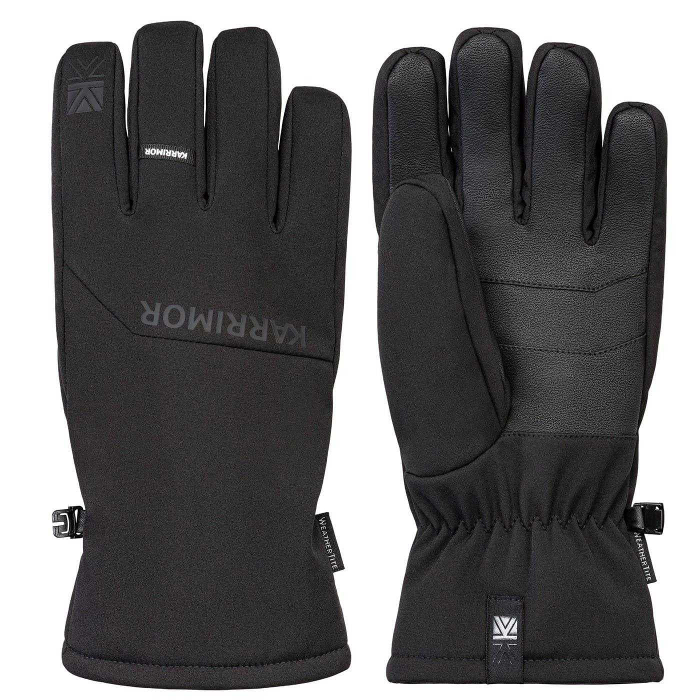 Black - Side - Karrimor Mens Waterproof Logo Gloves