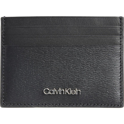 Black - Front - Calvin Klein Minimalism Leather Card Holder