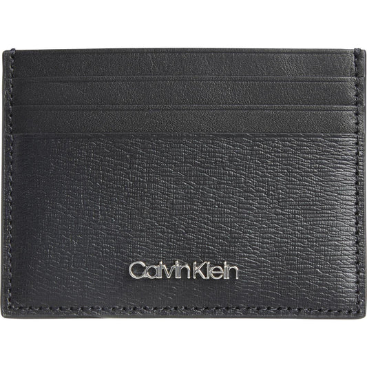Black - Front - Calvin Klein Minimalism Leather Card Holder