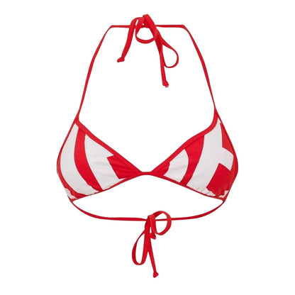 Red - Front - Diesel Womens-Ladies Striped Bikini Top