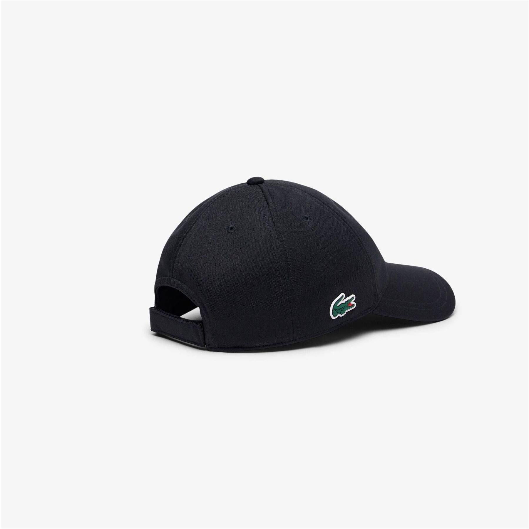 Black - Back - Lacoste Unisex Adult Tech Logo Cotton Twill Baseball Cap
