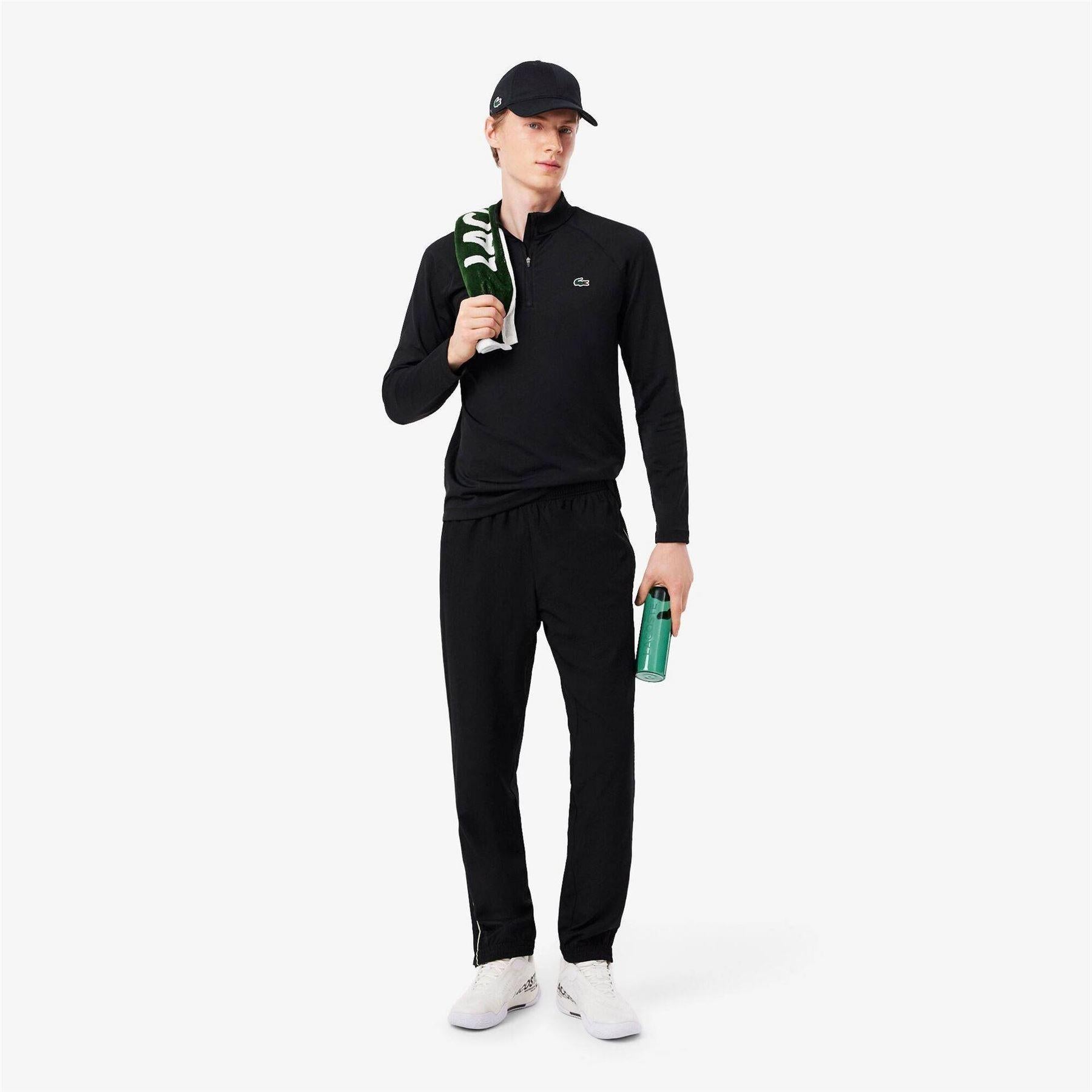 Black - Pack Shot - Lacoste Unisex Adult Tech Logo Cotton Twill Baseball Cap