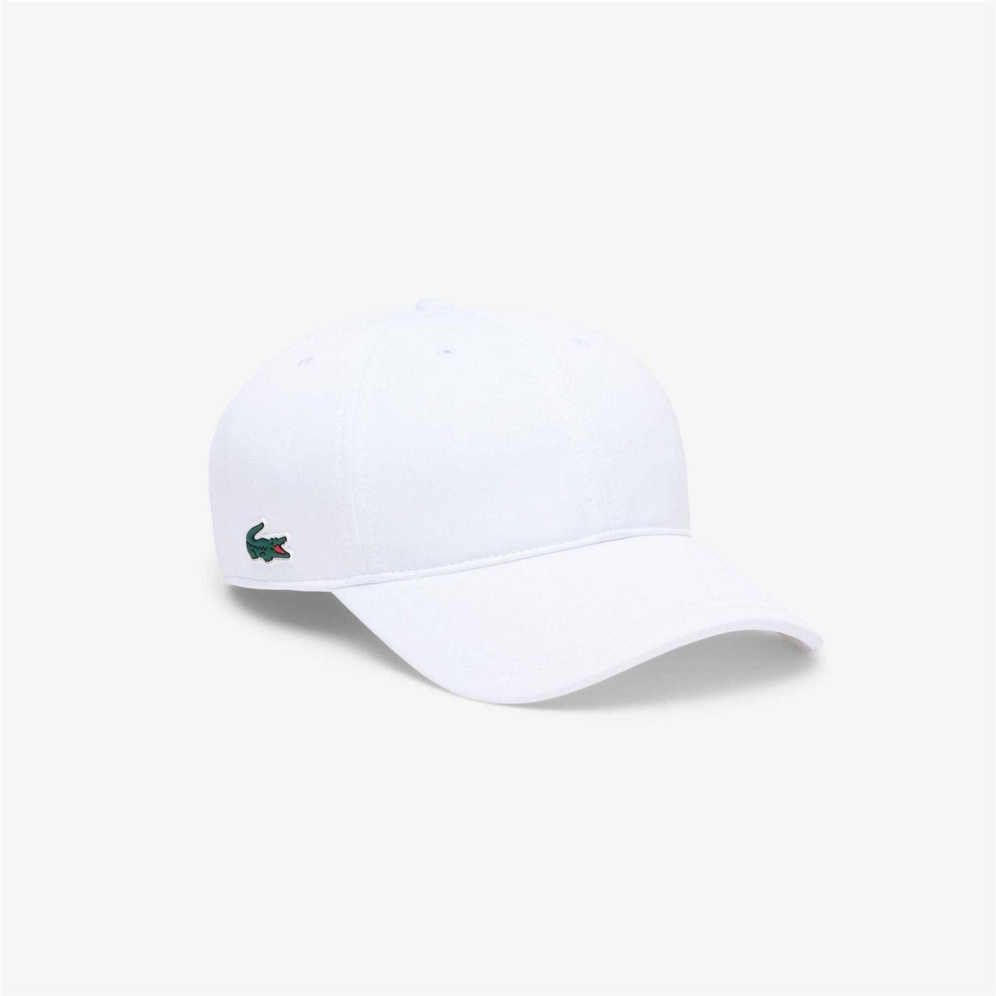 White - Front - Lacoste Unisex Adult Tech Logo Cotton Twill Baseball Cap