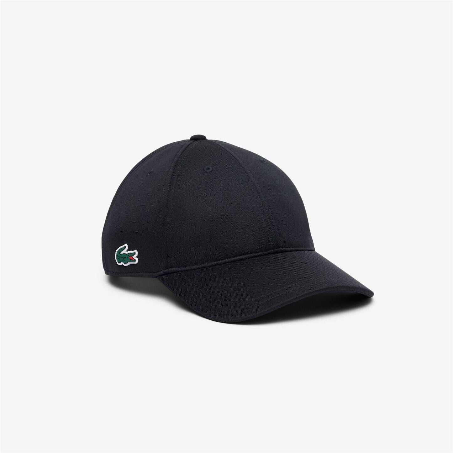 Black - Front - Lacoste Unisex Adult Tech Logo Cotton Twill Baseball Cap