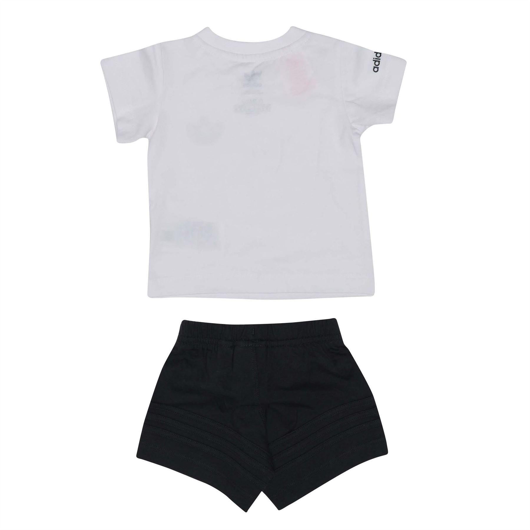 White - Back - Adidas Baby Collection Trefoil T-Shirt & Shorts Set