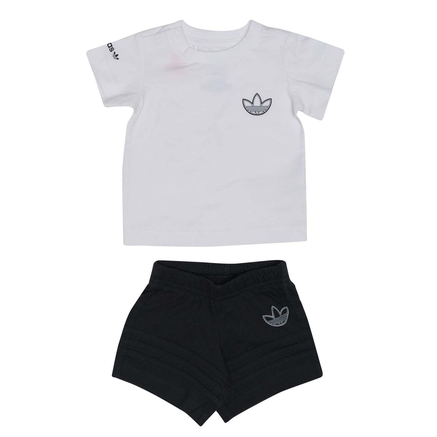 White - Front - Adidas Baby Collection Trefoil T-Shirt & Shorts Set