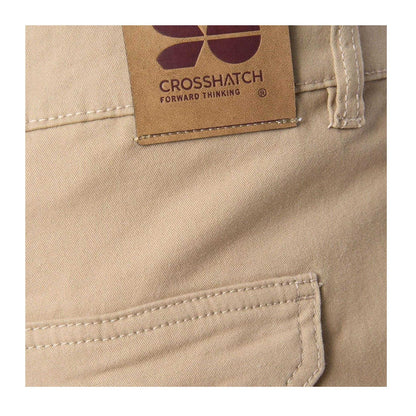 Stone - Side - Crosshatch Mens Casual Cargo Trousers