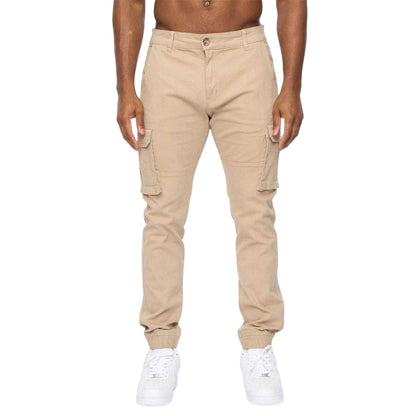 Stone - Front - Crosshatch Mens Casual Cargo Trousers
