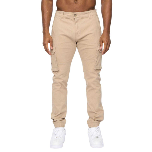 Stone - Front - Crosshatch Mens Casual Cargo Trousers