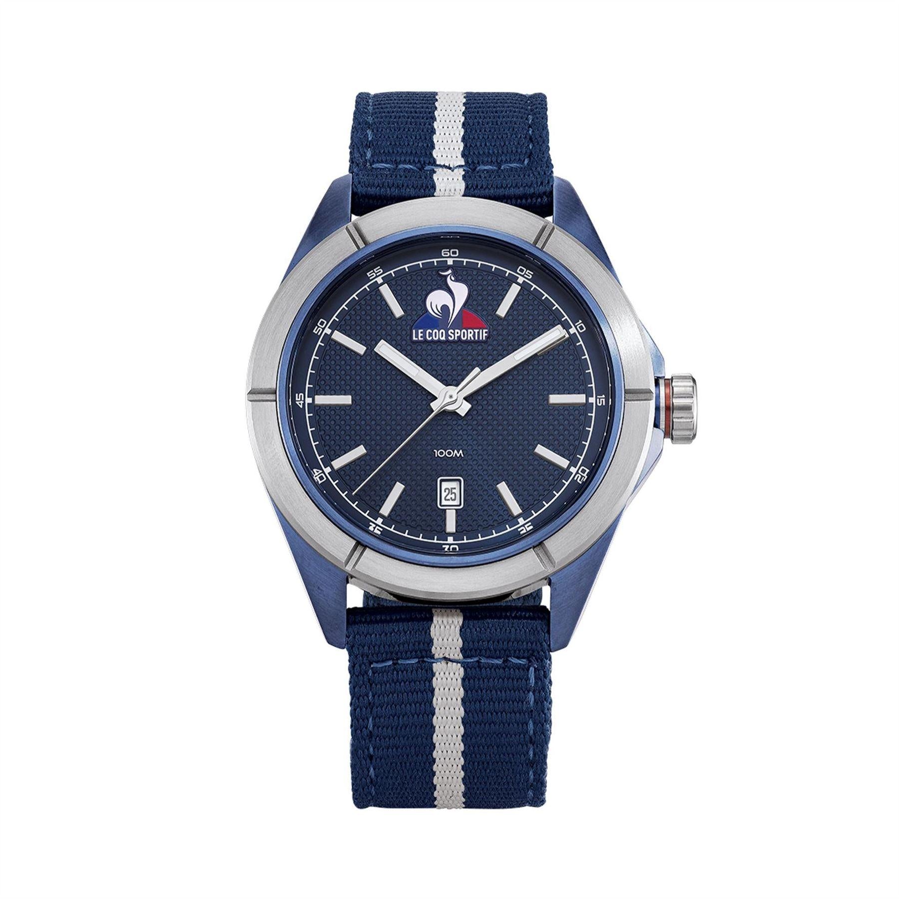 Navy - Front - Le Coq Sportif Unisex Adult Fabric Digital Watch