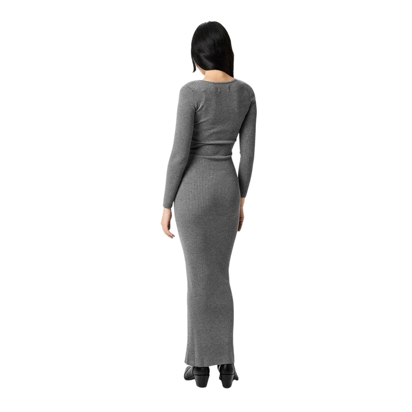 Charcoal Marl - Back - Jack Wills Womens-Ladies Bodycon Maxi Dress