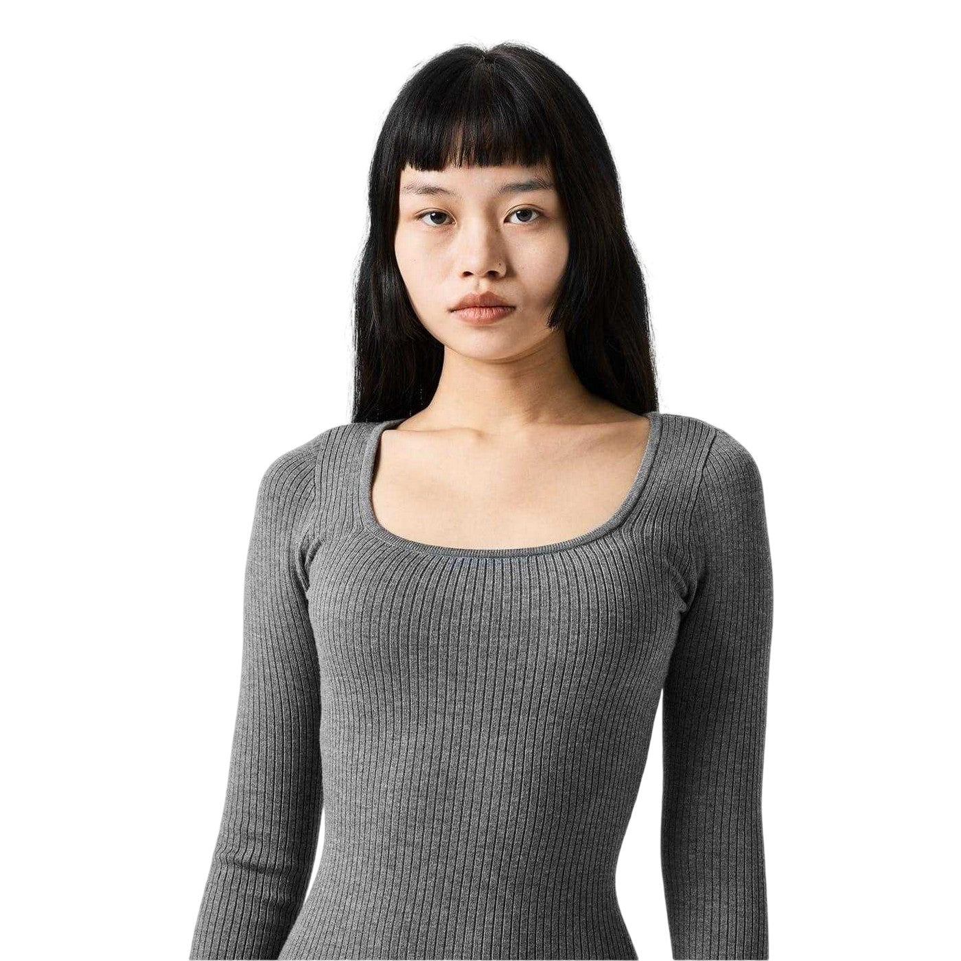 Charcoal Marl - Side - Jack Wills Womens-Ladies Bodycon Maxi Dress