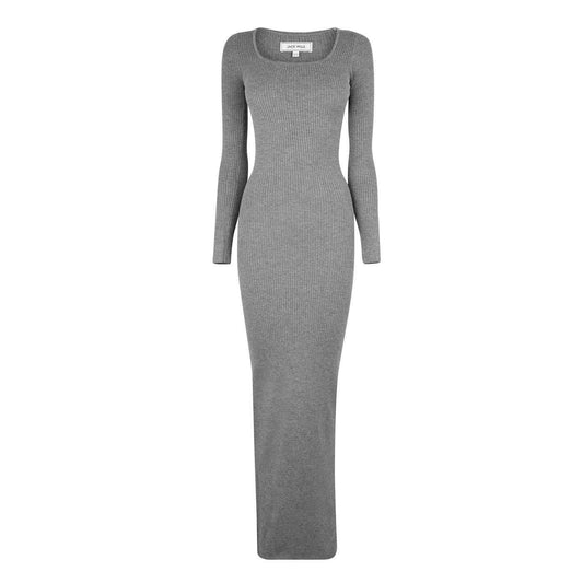 Charcoal Marl - Front - Jack Wills Womens-Ladies Bodycon Maxi Dress