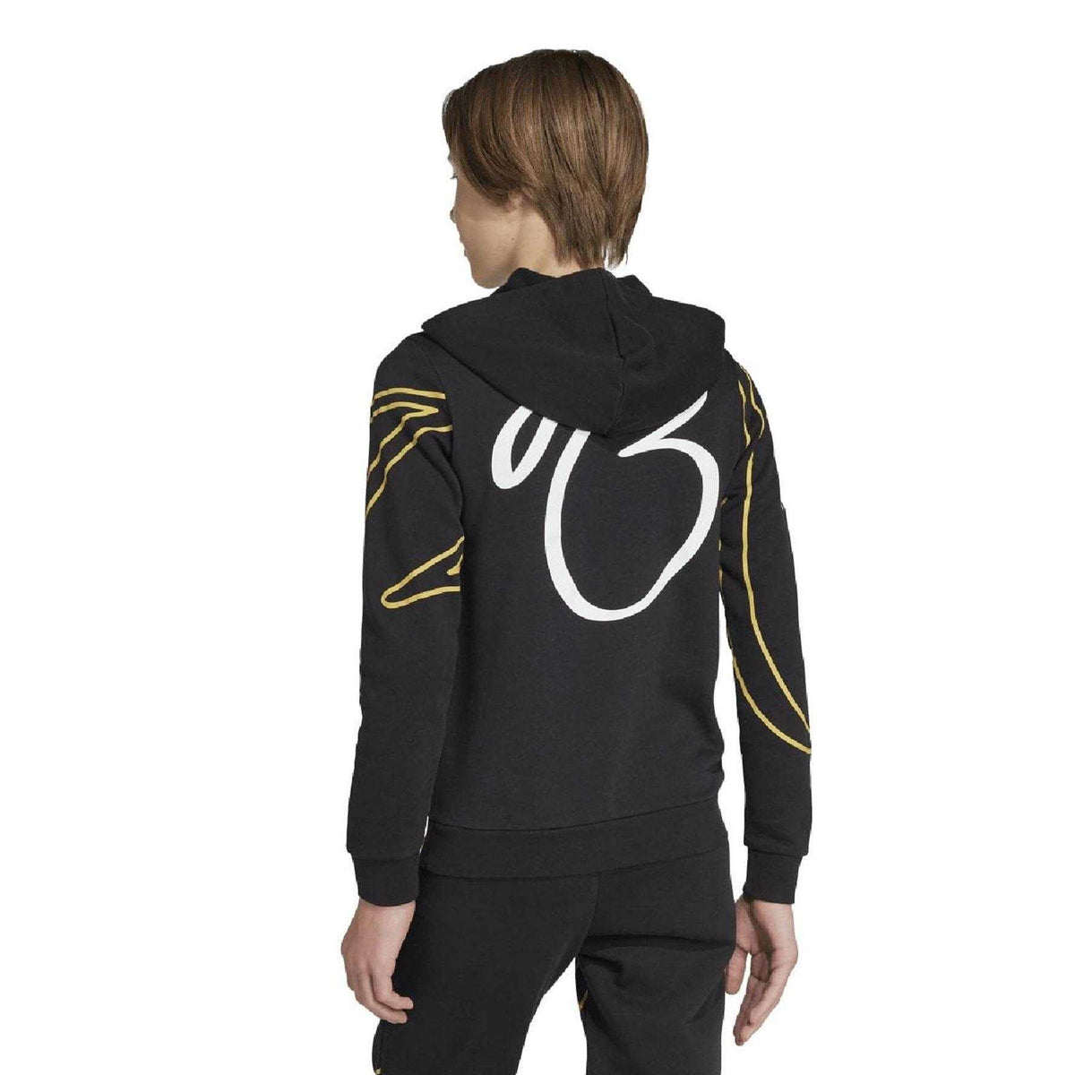 Black - Back - Adidas Boys Jude Bellingham French Terry Drawstring Hoodie