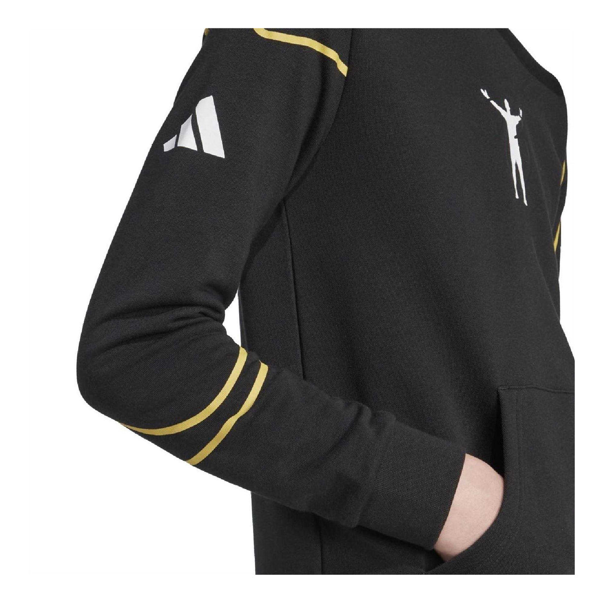 Black - Side - Adidas Boys Jude Bellingham French Terry Drawstring Hoodie