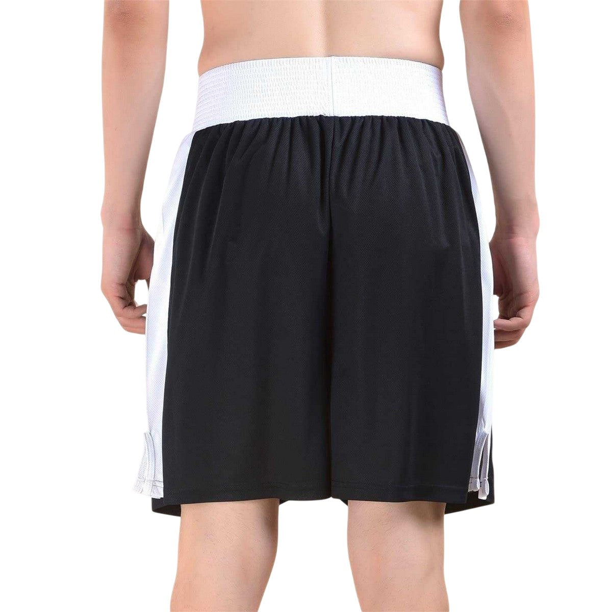 Black-White - Back - Everlast Mens Boxing Shorts