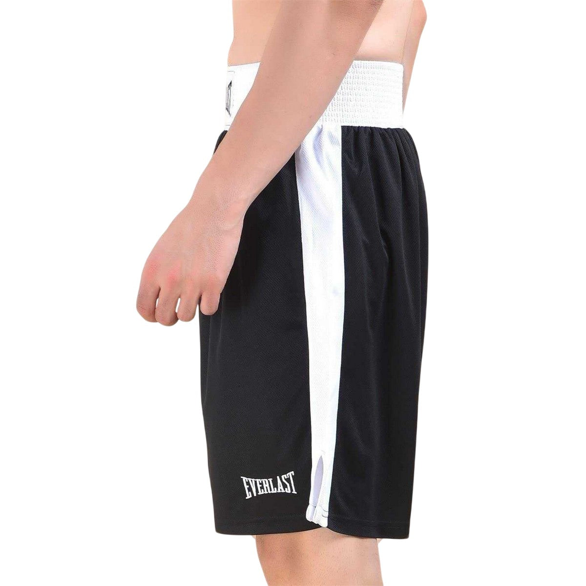 Black-White - Side - Everlast Mens Boxing Shorts