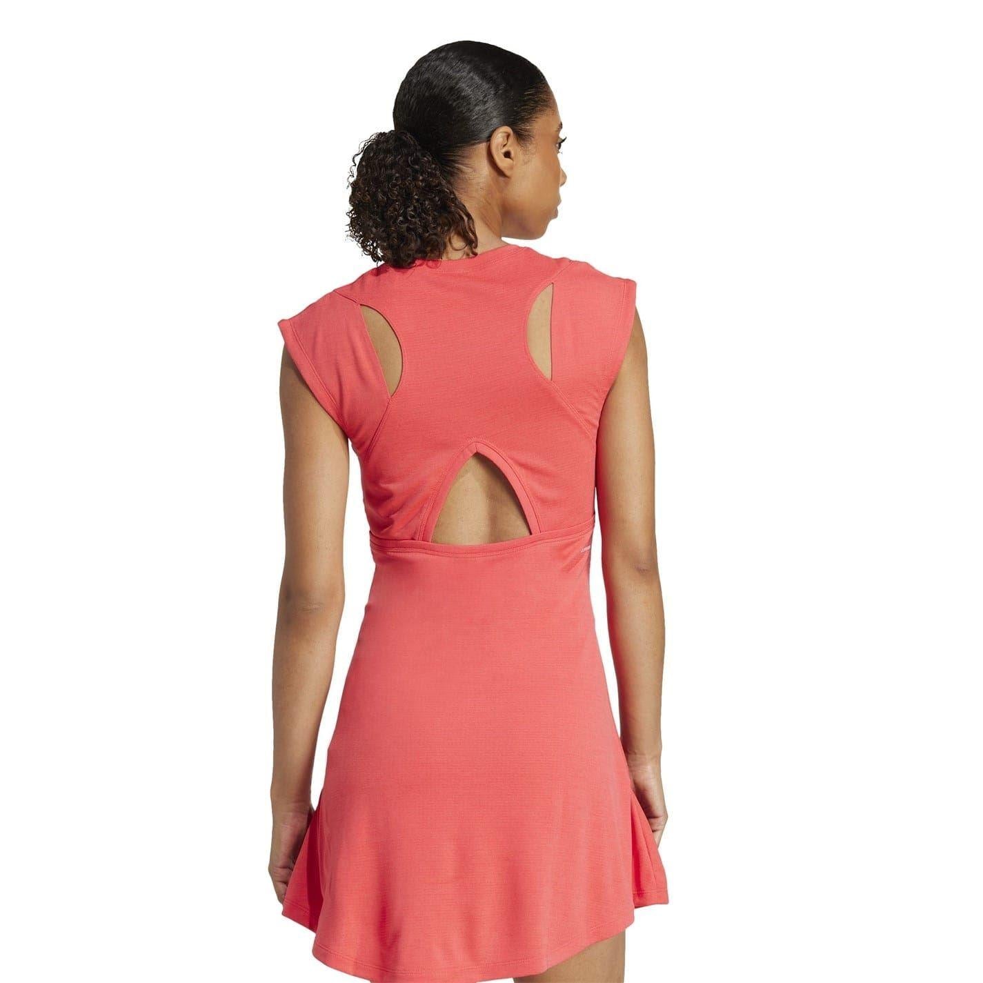 Red - Back - Adidas Womens-Ladies Pro Tennis Athletic Dress Set