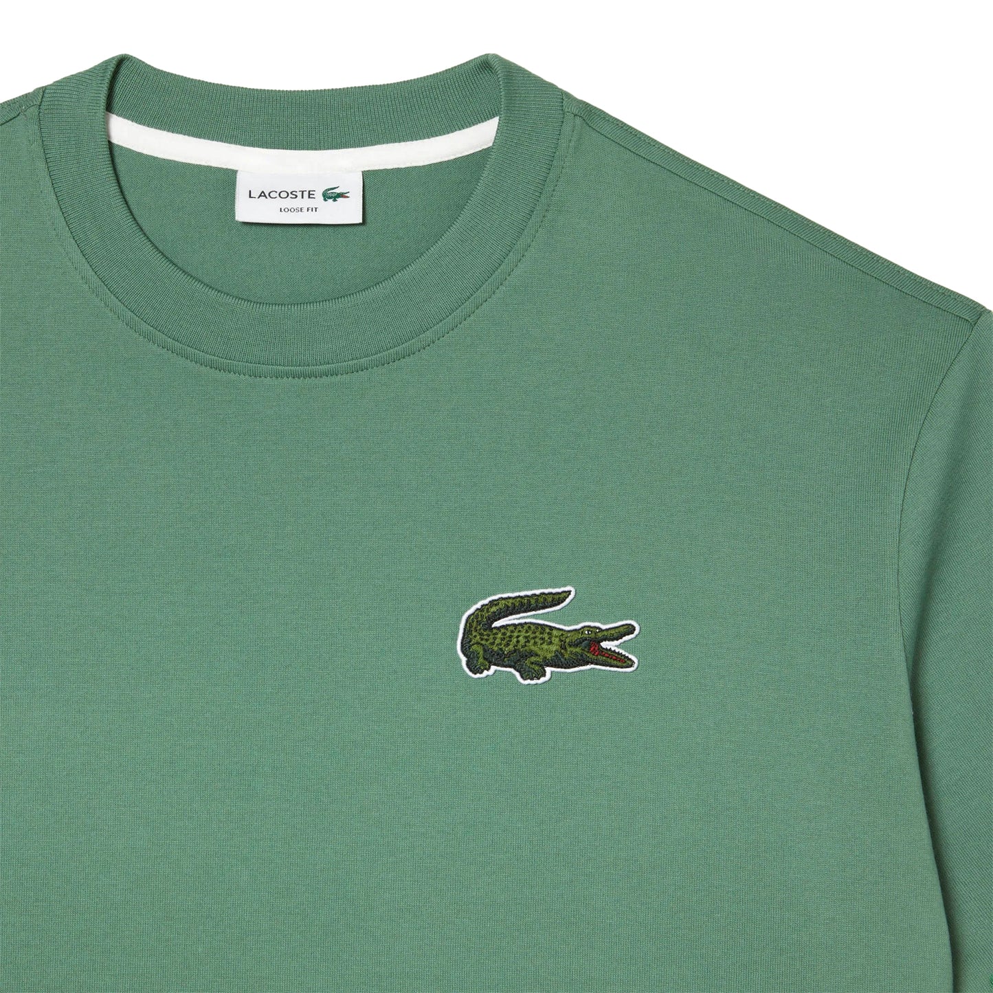 Green - Side - Lacoste Mens Organic Loose T-Shirt