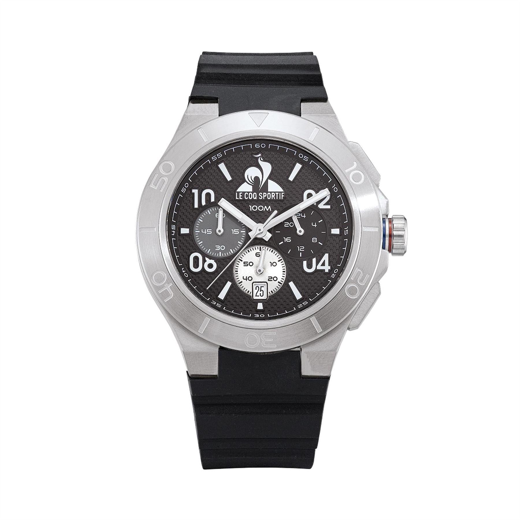 Black-Grey - Front - Le Coq Sportif Mens Digital Watch