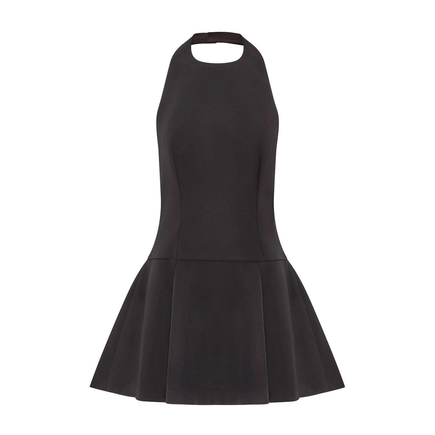Black - Front - Muse Womens-Ladies Fitted And Flared Mini Dress