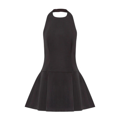 Black - Front - Muse Womens-Ladies Fitted And Flared Mini Dress