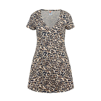 Leopard - Front - SoulCal Womens-Ladies Regular Short-Sleeved Mini Dress