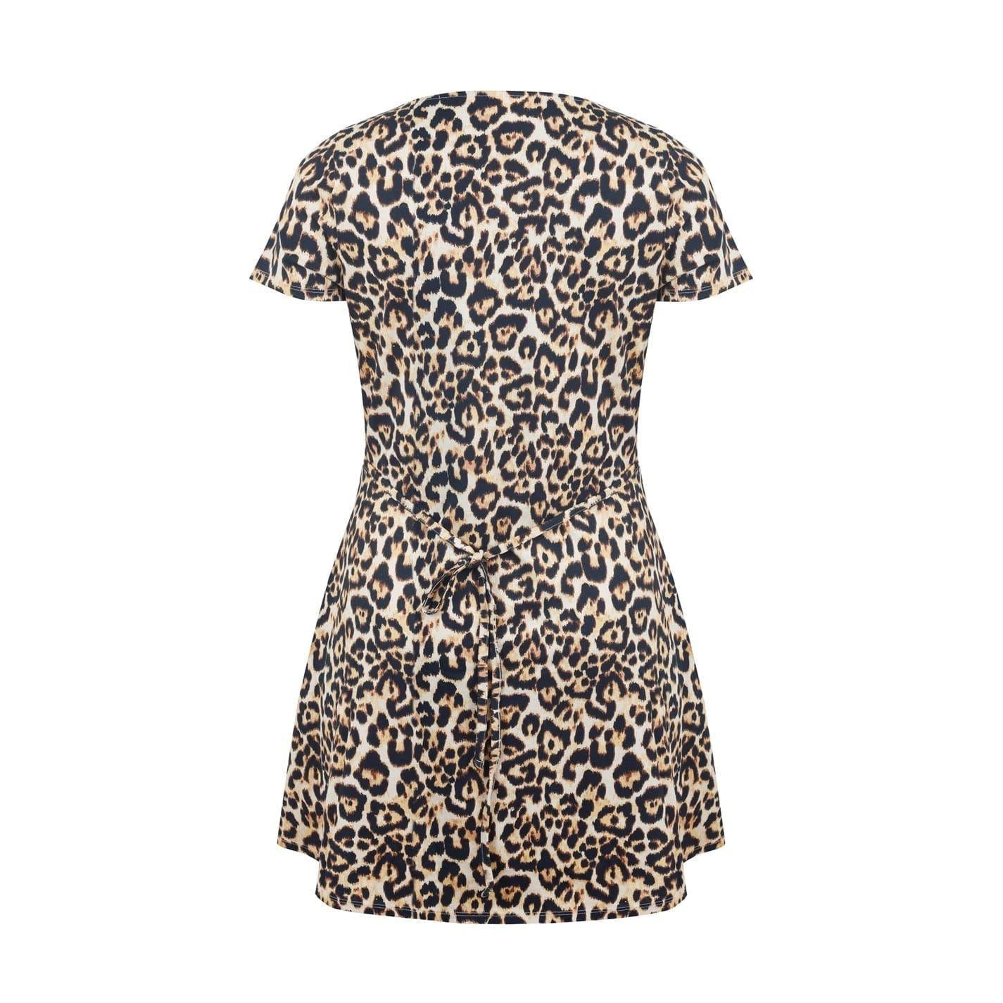 Leopard - Back - SoulCal Womens-Ladies Regular Short-Sleeved Mini Dress