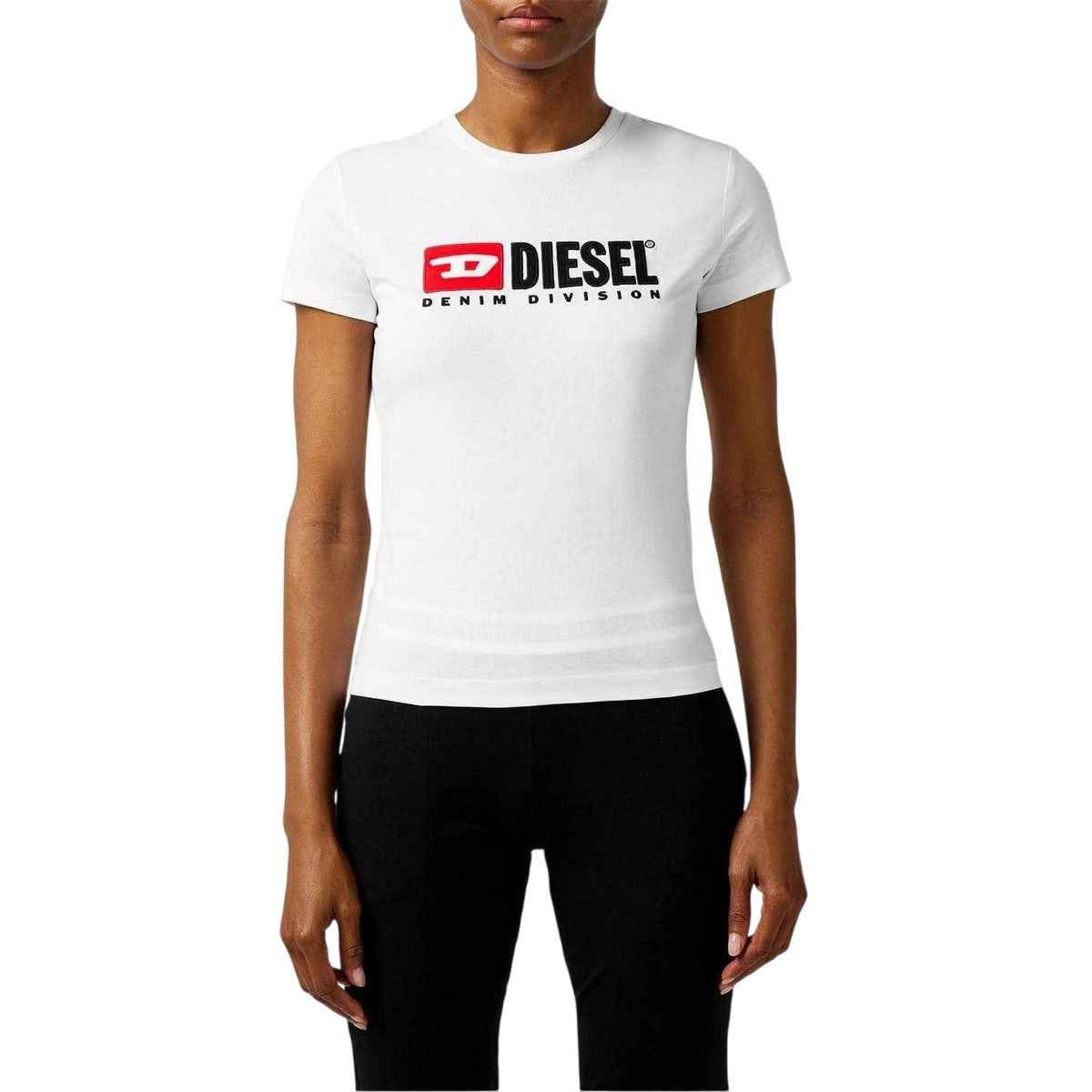 White - Lifestyle - Diesel Womens-Ladies Diegor Div Cotton Jersey T-Shirt