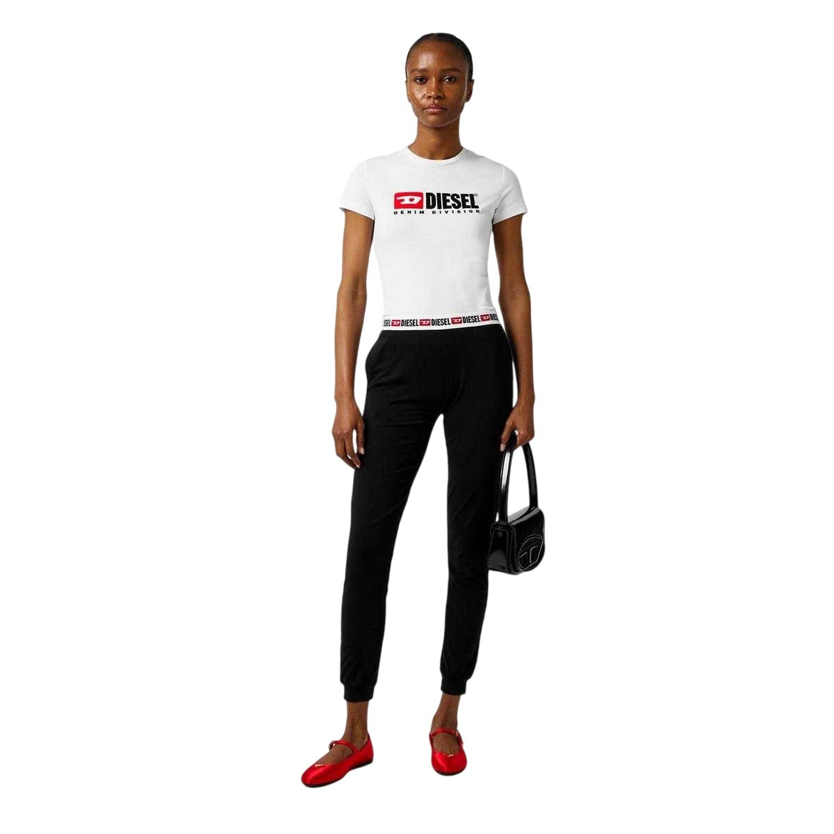 White - Pack Shot - Diesel Womens-Ladies Diegor Div Cotton Jersey T-Shirt