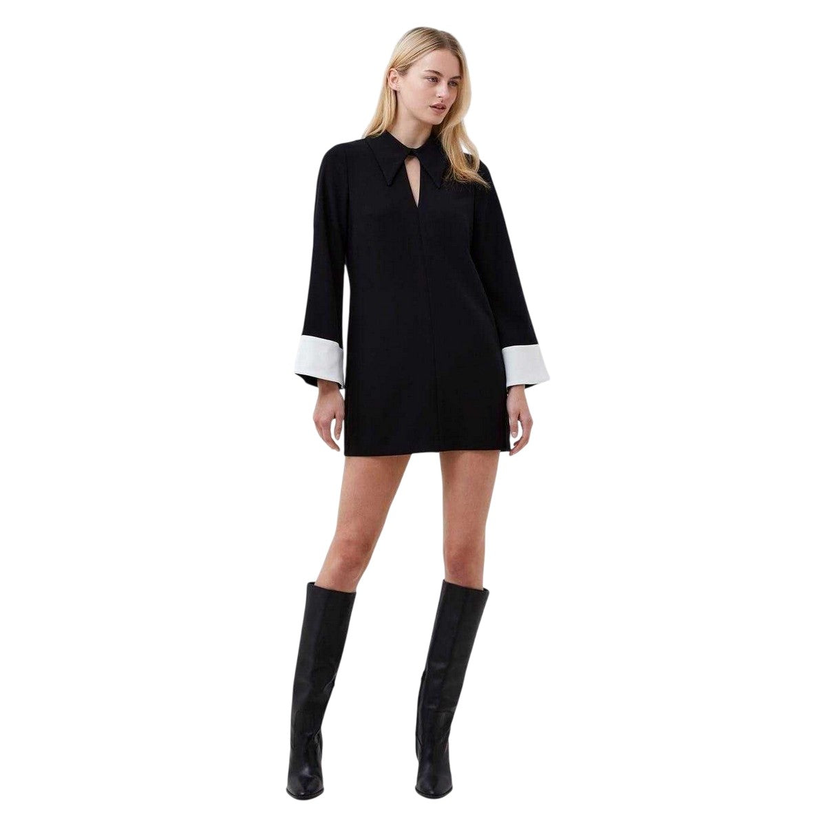 Blackout - Side - French Connection Womens-Ladies Whisper Long-Sleeved Mini Dress
